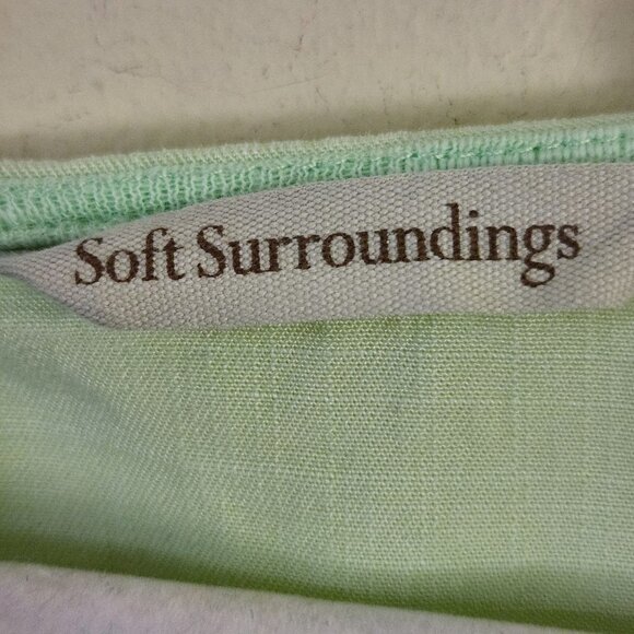 Soft Surroundings Oakleigh Margarita Green Tired Bell Sleeve Top Size M - Picture 8 of 10